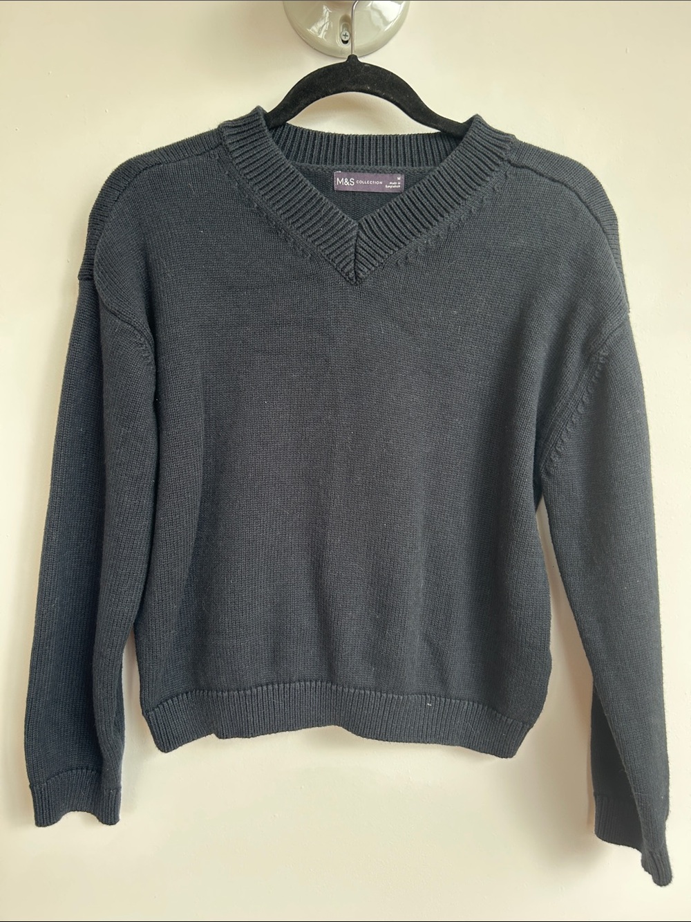 Marks & Spencer Black V-Neck Knit Sweater